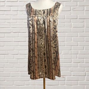 Satin Shift Dress 60s Mod Style Open Back Tie Date Night Boho Print Mini